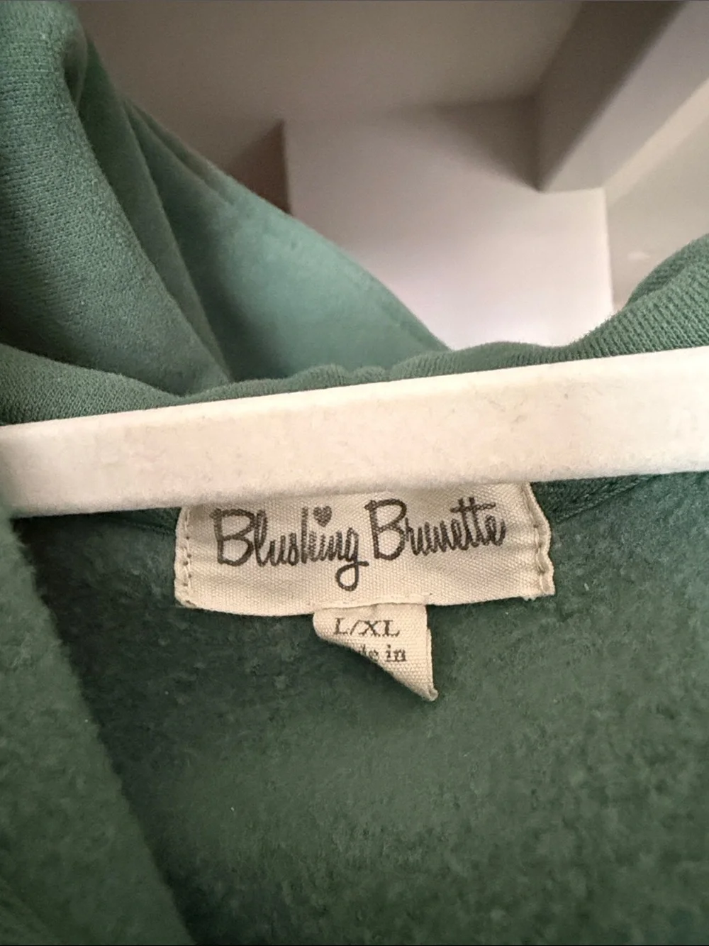 Cropped Mint Green Half-Zip Hoodie with Kangaroo Pocket - Picture 2 of 3